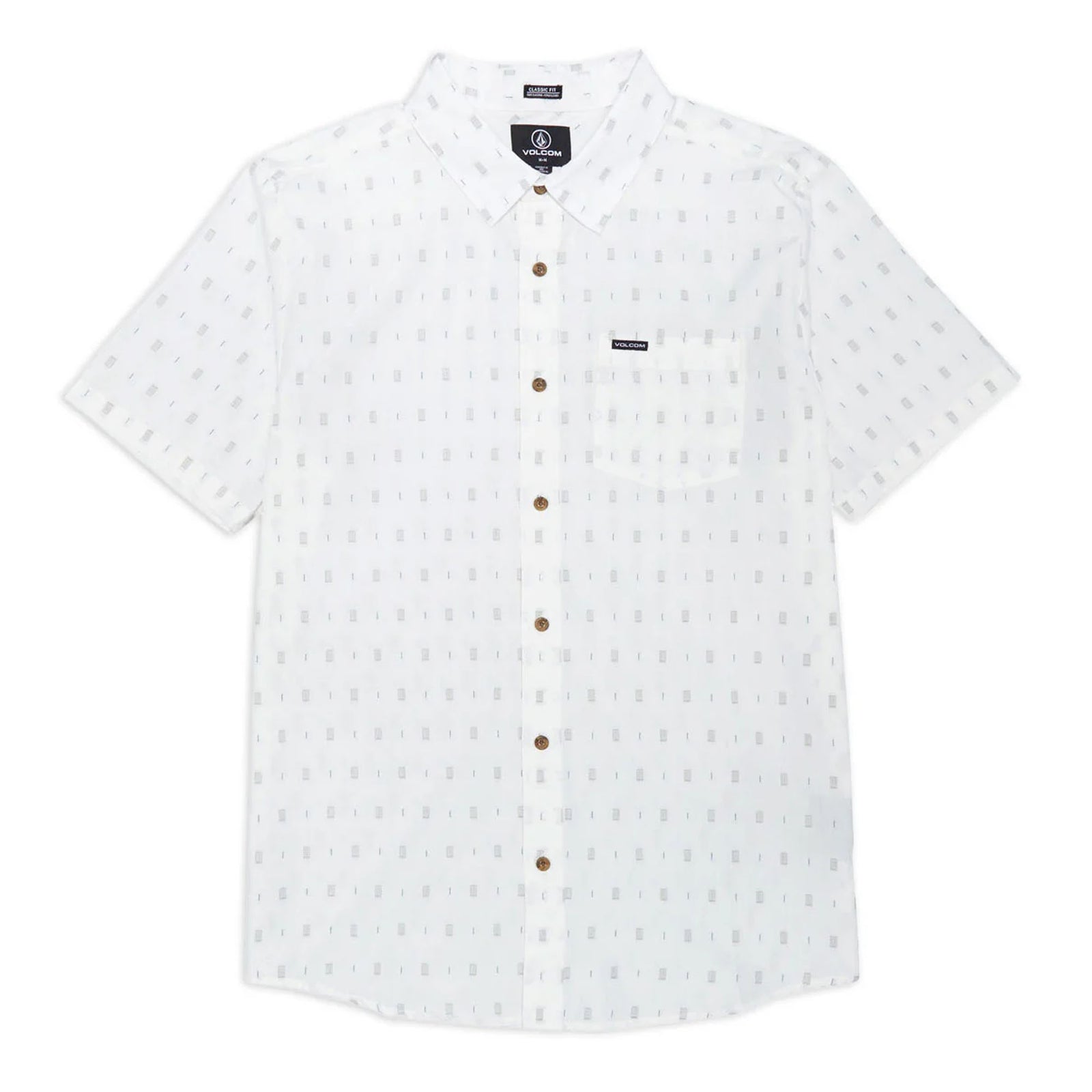Volcom Bankstone Men's S/S Dress Shirt - White Combo