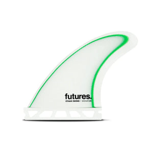 Futures Ethan Ewing Fiber Glass Tri Surfboard Fins - Small/White Green