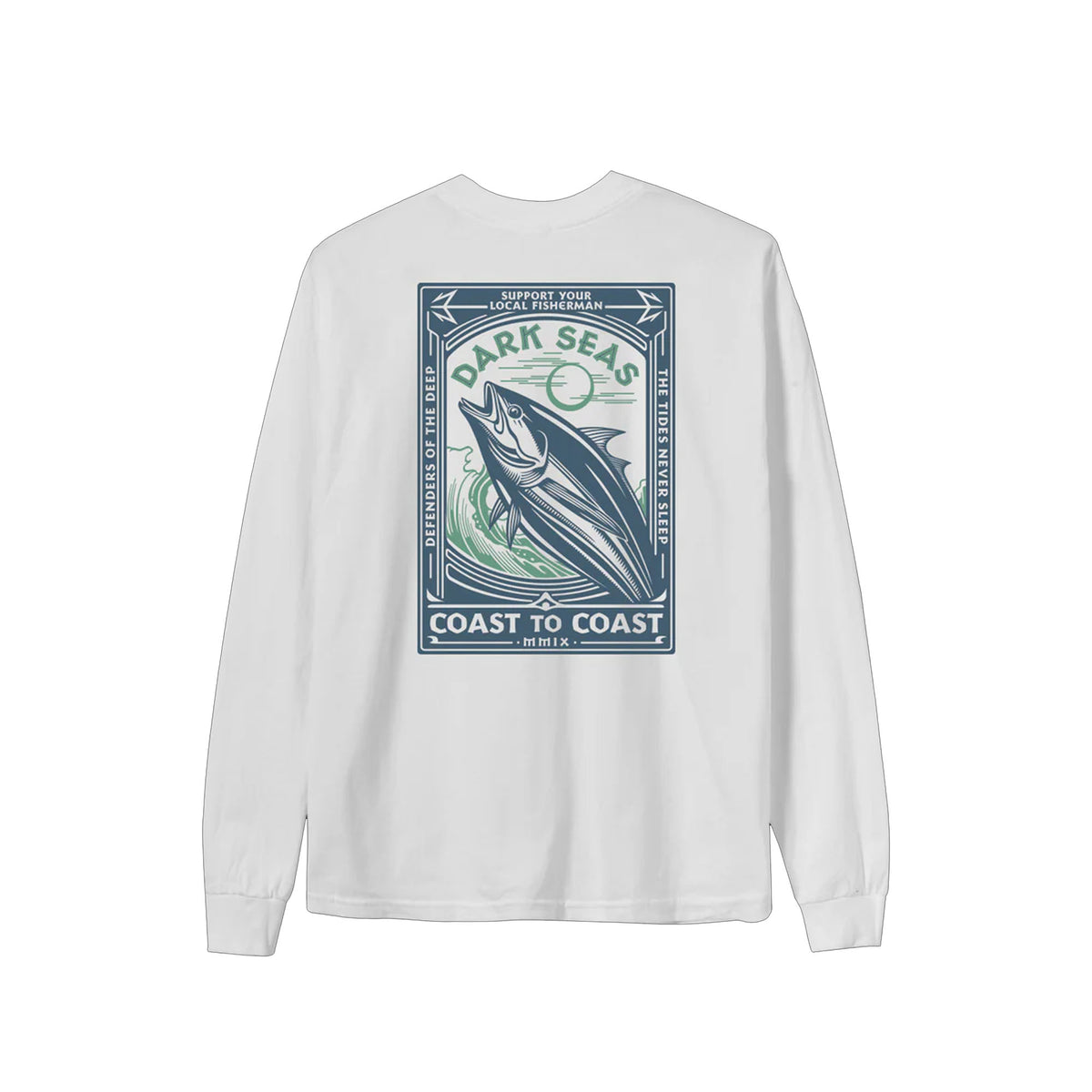 Dark Seas Never Sleep Men's L/S Shirt - White