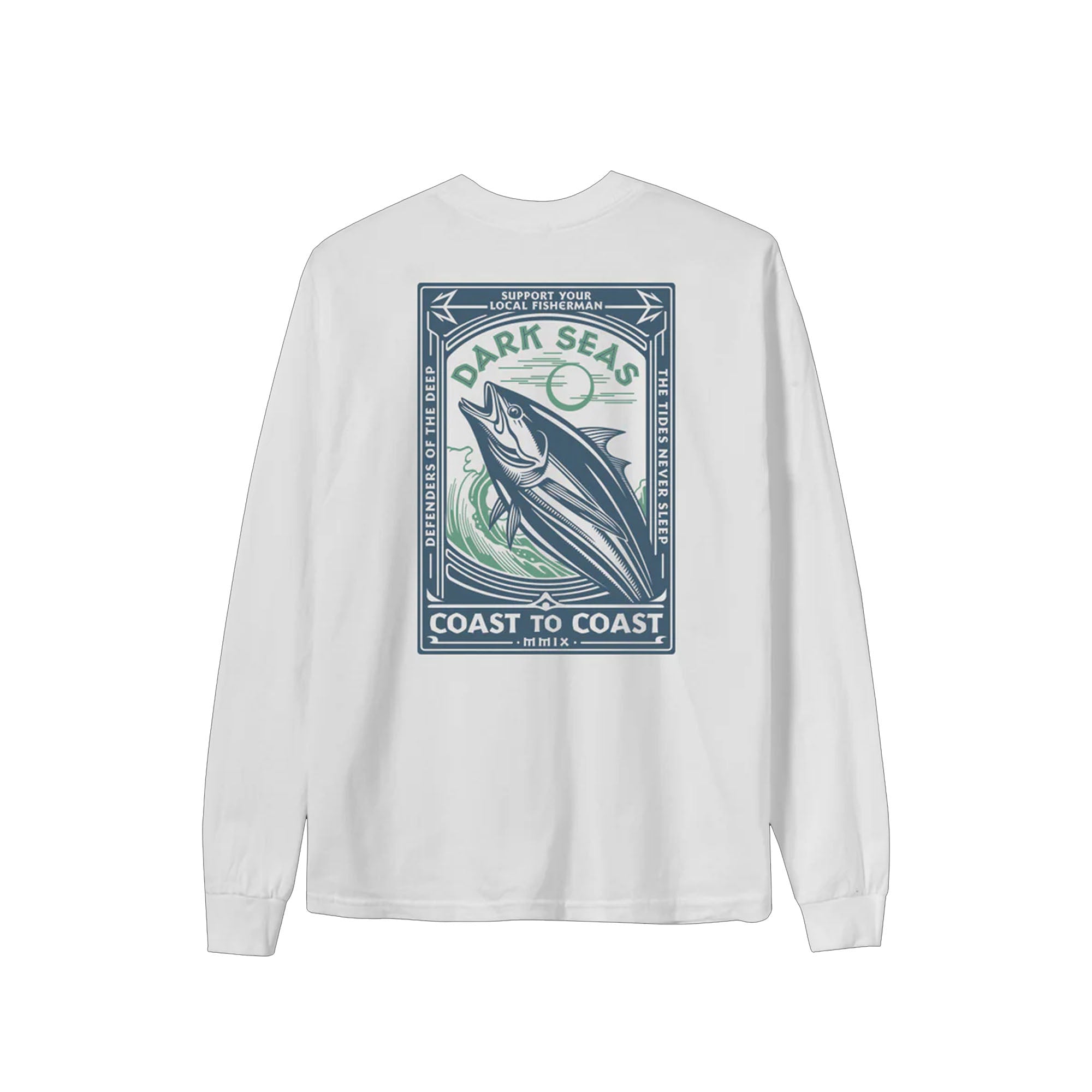 Dark Seas Never Sleep Men's L/S Shirt - White