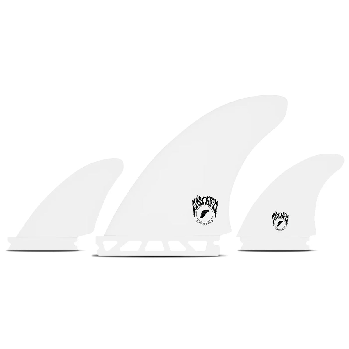 Futures Mayhem Fiberglass Twinzer+ Surfboard Fins - Medium/White