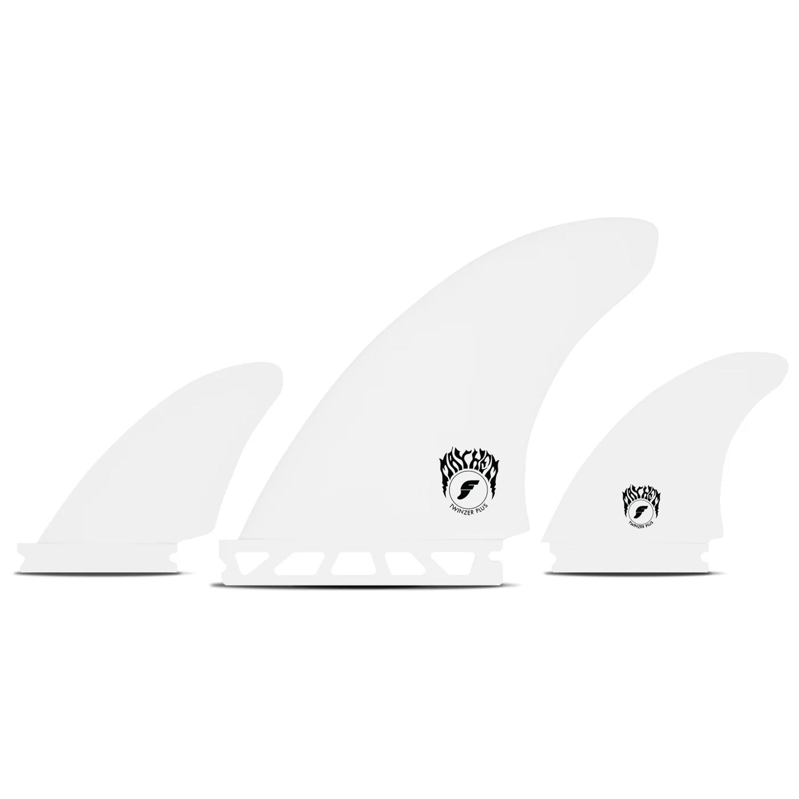 Futures Mayhem Fiberglass Twinzer+ Surfboard Fins - Large/White