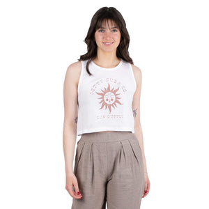 Jetty Sun Supply Cropped Women's Tank Top - White