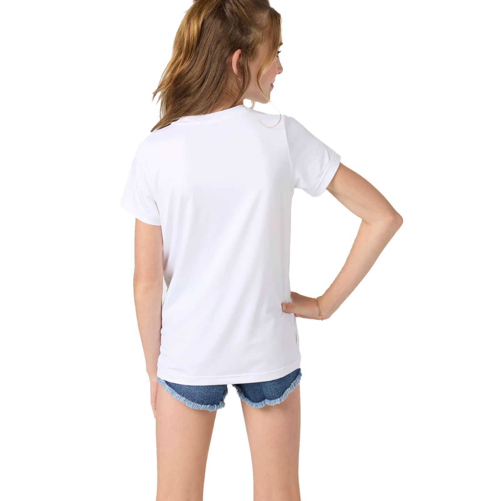O'Neill Breezy UPF Youth Girls S/S Rash Guard - White