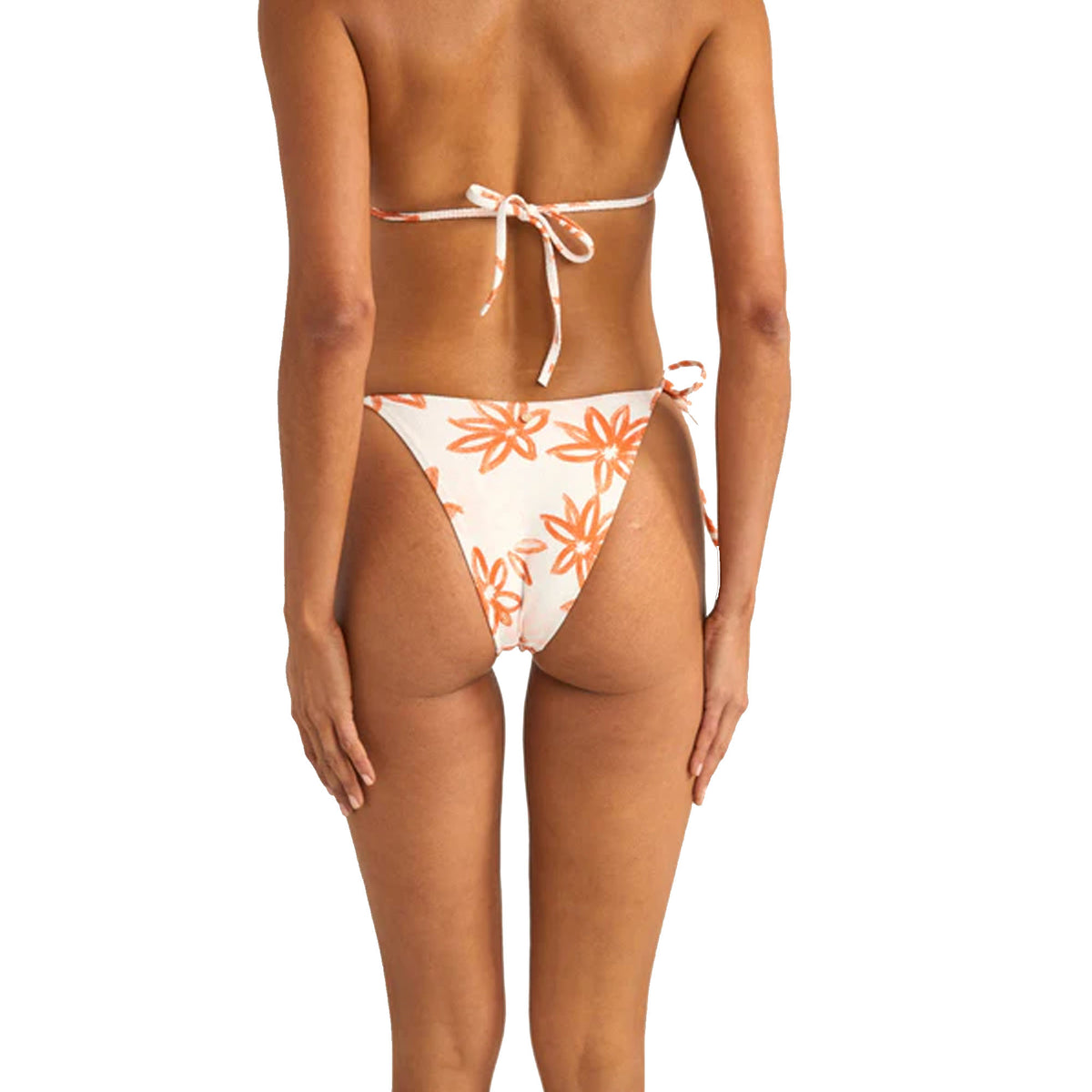 Rhythm Sanctuary Floral Tie Side Hi Cut Women's Bikini Bottoms - White