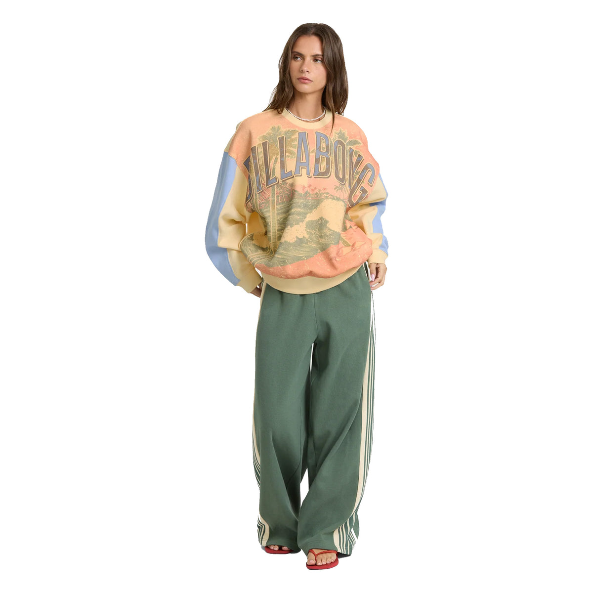 Billabong Surf Club Kendal Crewneck Women's L/S Sweatshirt - Light Yellow