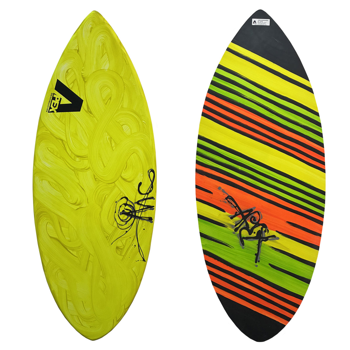 Apex AVAC 51" Skimboard - Yellow Swirl/Lines
