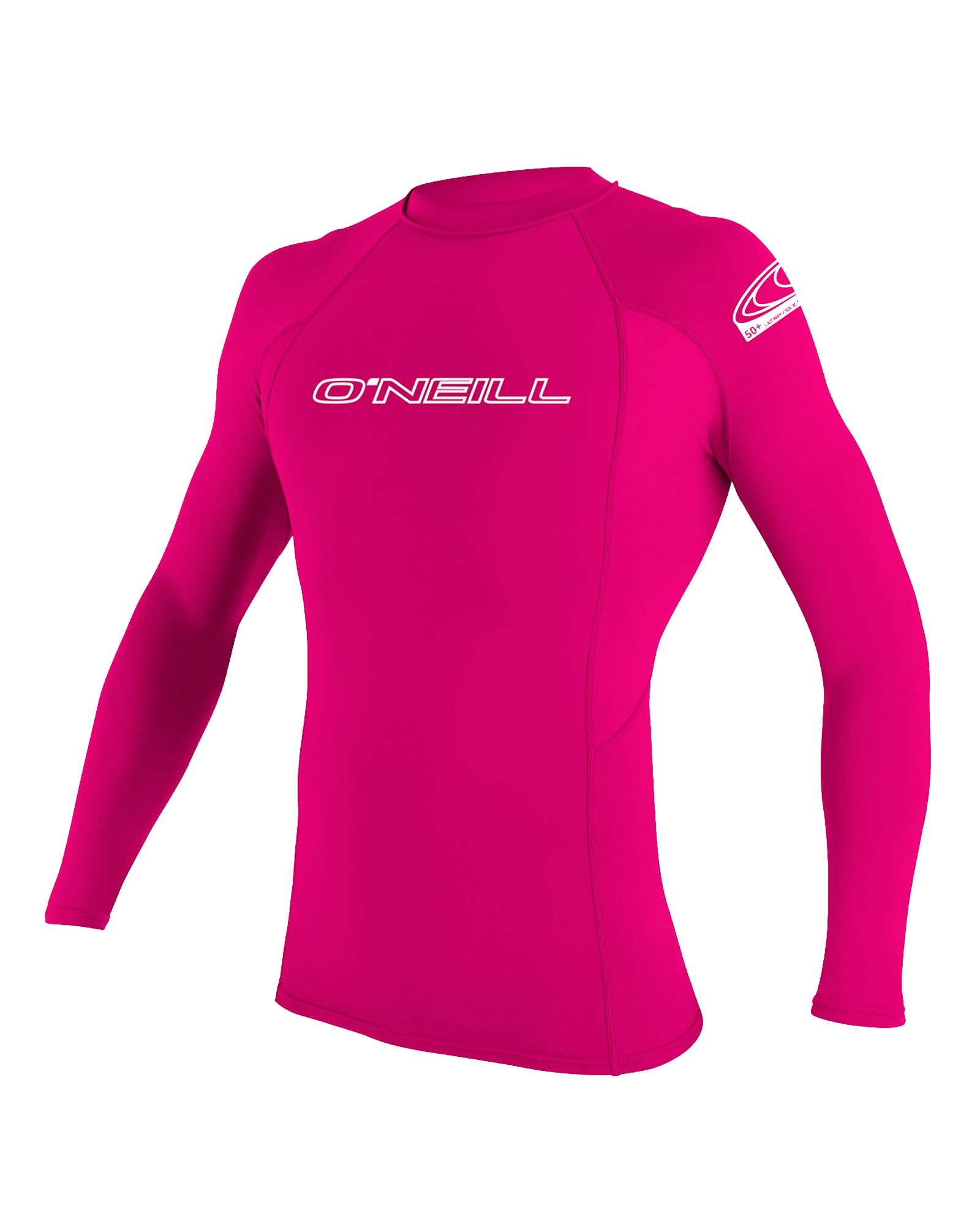 O'Neill Basic Skins Tight Fit Youth Girl's L/S Rashguard - Watermelon
