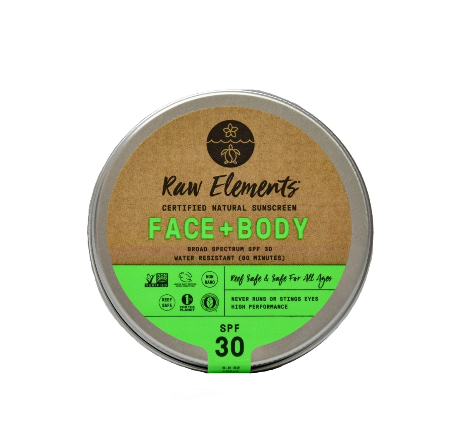 Raw Elements Face & Body SPF 30 Sunscreen Lotion - Tin