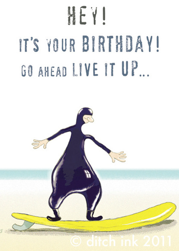 Ditch Ink Wet Suit Greeting Card