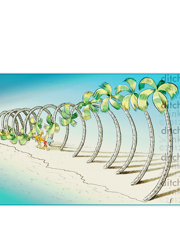 Ditch Ink Tubular Palms Greeting Card