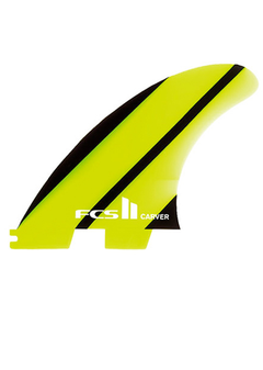 FCS II Carver Neo Glass Medium Tri Fins - Yellow/Black