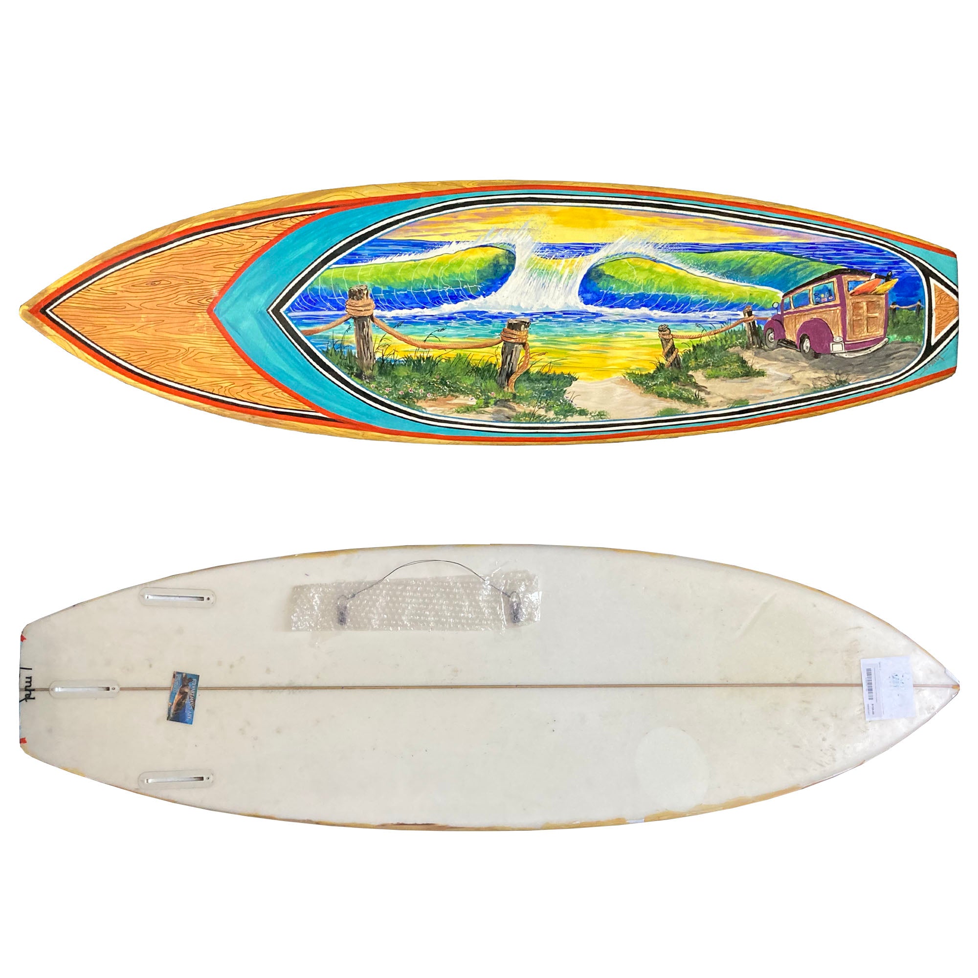 Stewart Maxcy Woody A-Frame Original Art Collector Surfboard