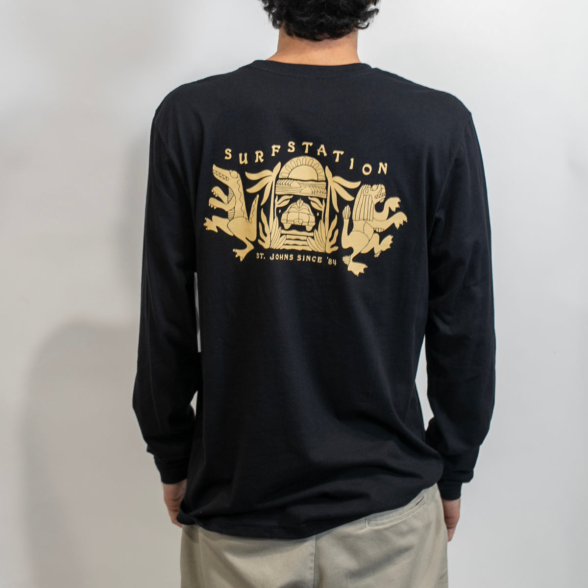 Surf Station x Kristina Cancelmi Aztec Men's L/S T-Shirt - Black