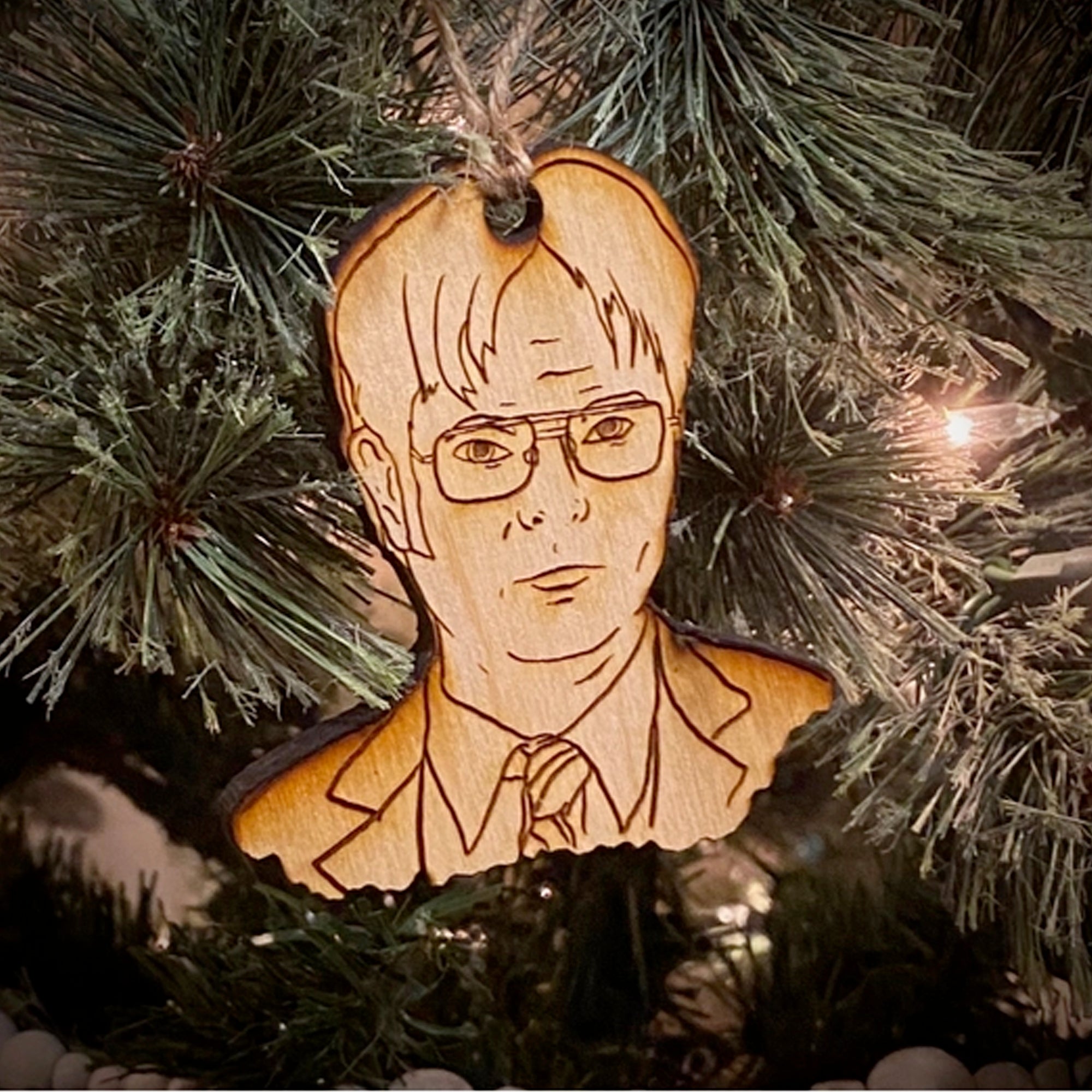 Tree Yoself Dwight Schrute Wooden Christmas Ornament