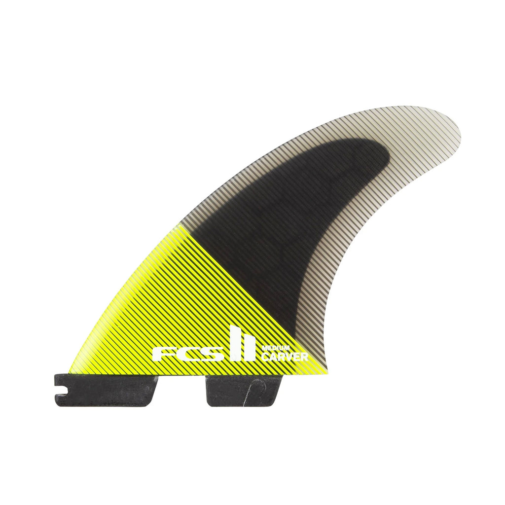 FCS II Carver Performance Core Tri Surfboard Fins - Medium/Acid