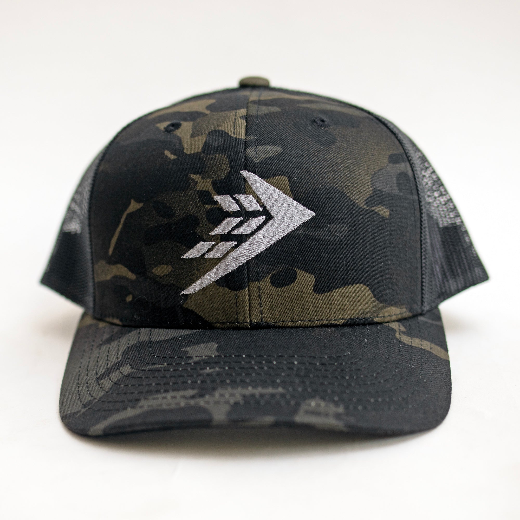 Firewire Logo Icon Trucker Hat - Black/Dark Camo
