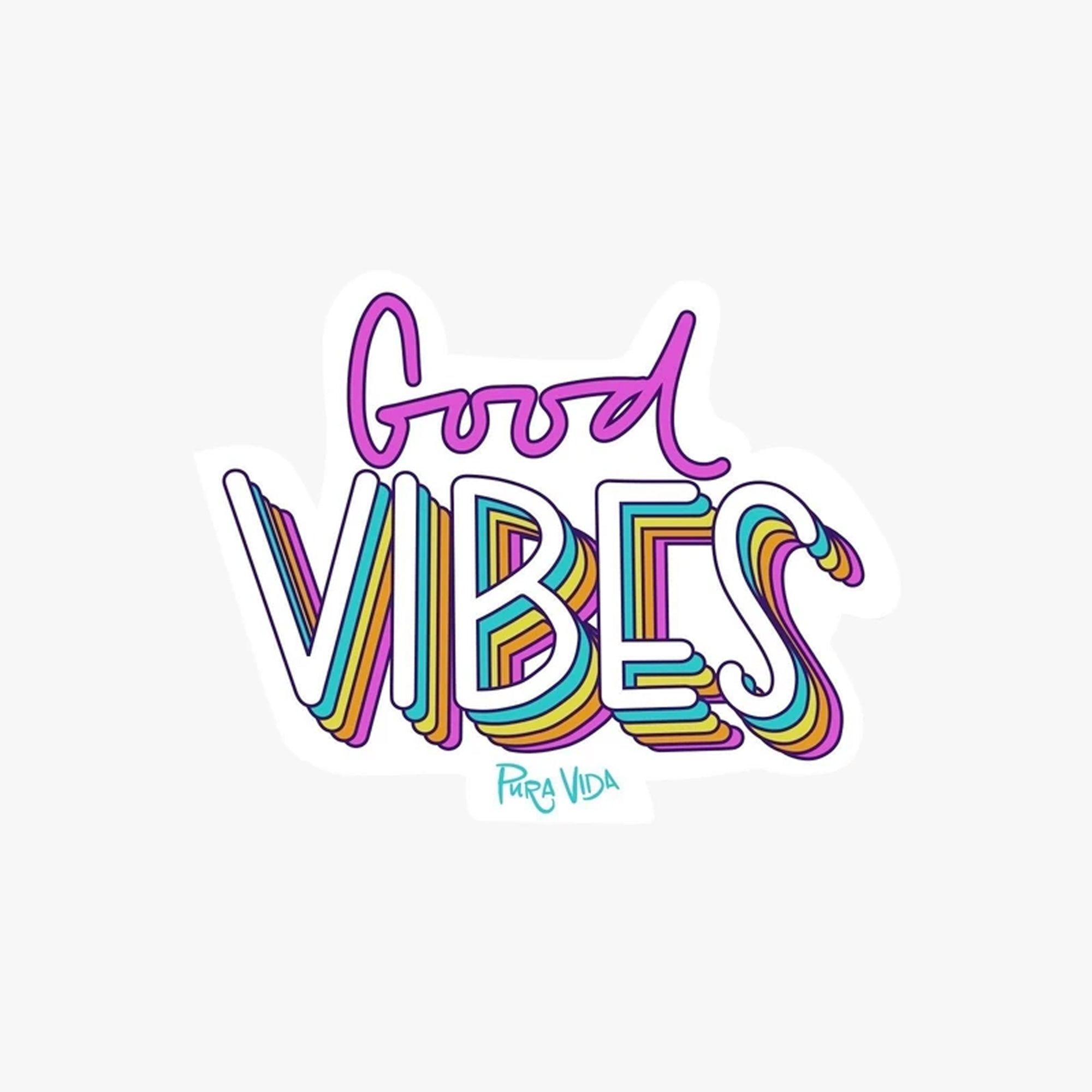 Pura Vida Good Vibes Sticker