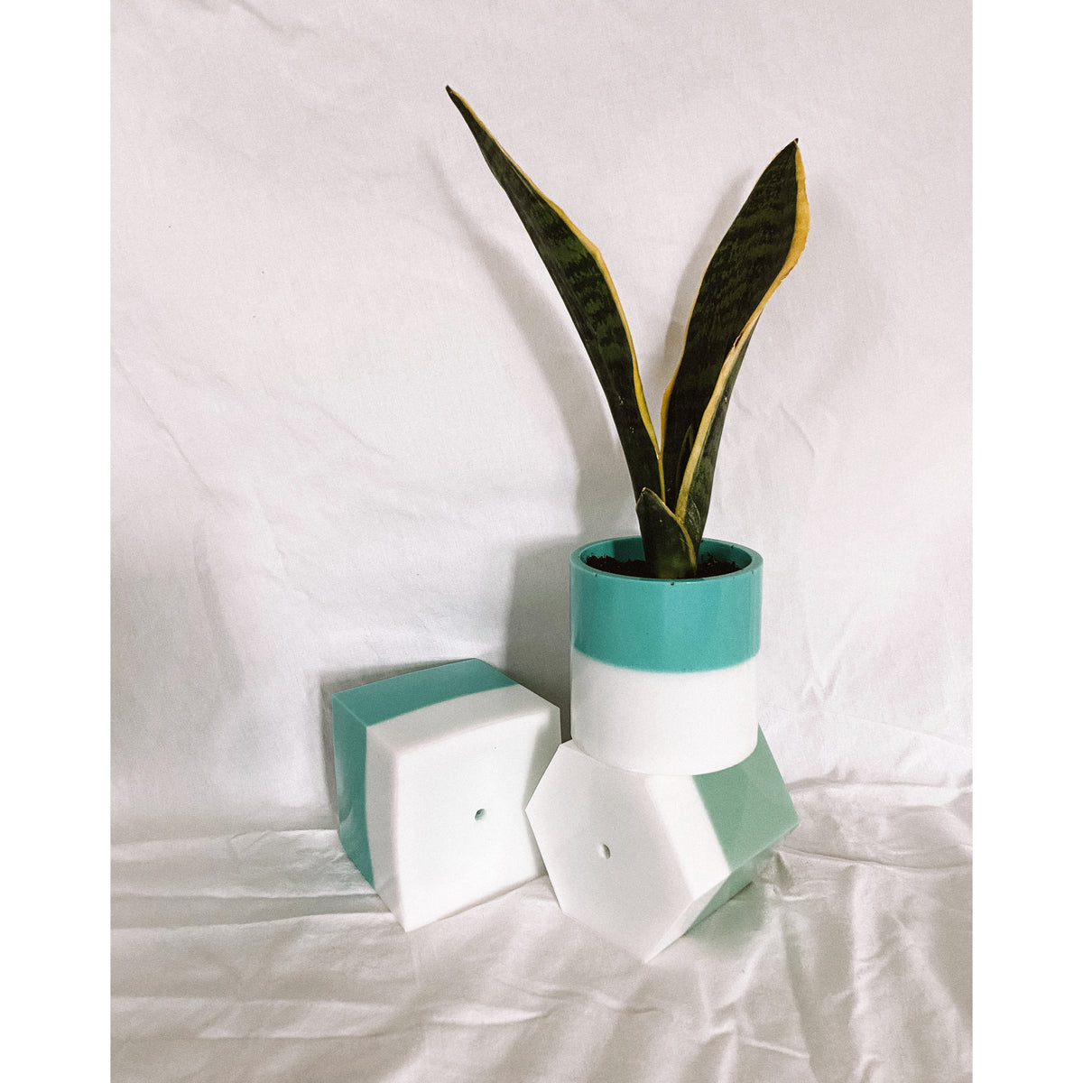 Hailey Nolin Resin Color Block Planter