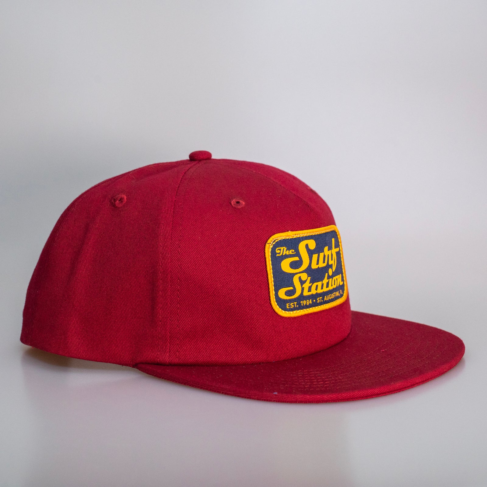 Surf Station Mechanic Patch Men's Snapback Hat - Maroon
