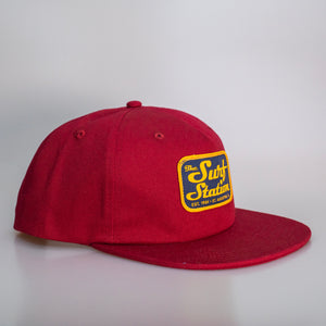 Surf Station Mechanic Patch Men's Snapback Hat - Maroon