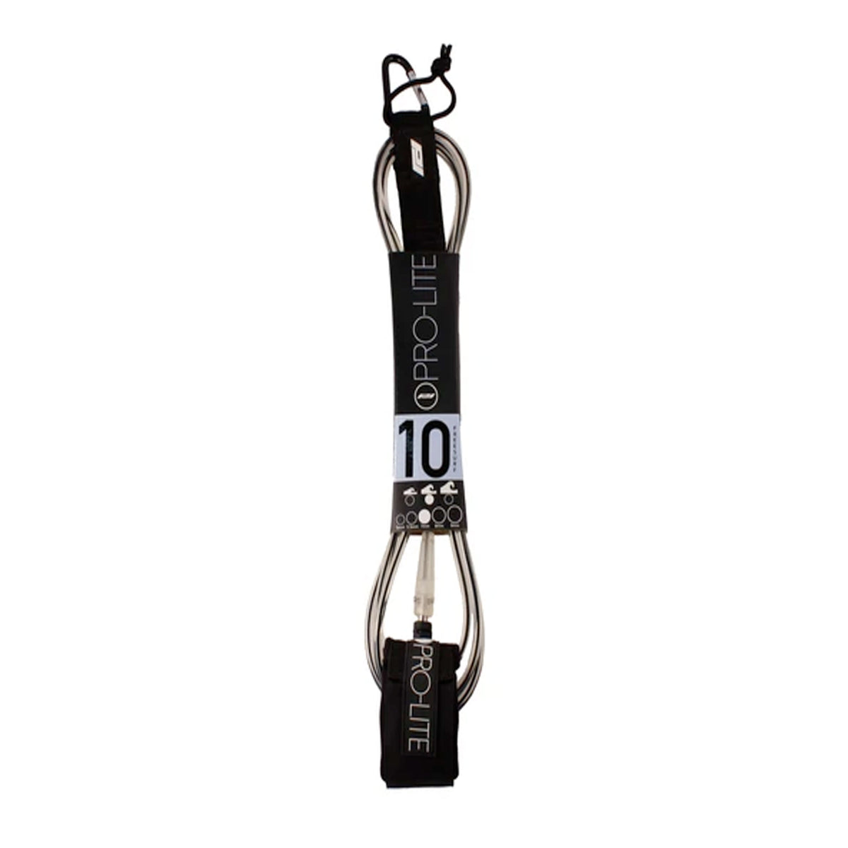 Pro-Lite Freesurf Surfboard Leash - 10'/Clear/Black