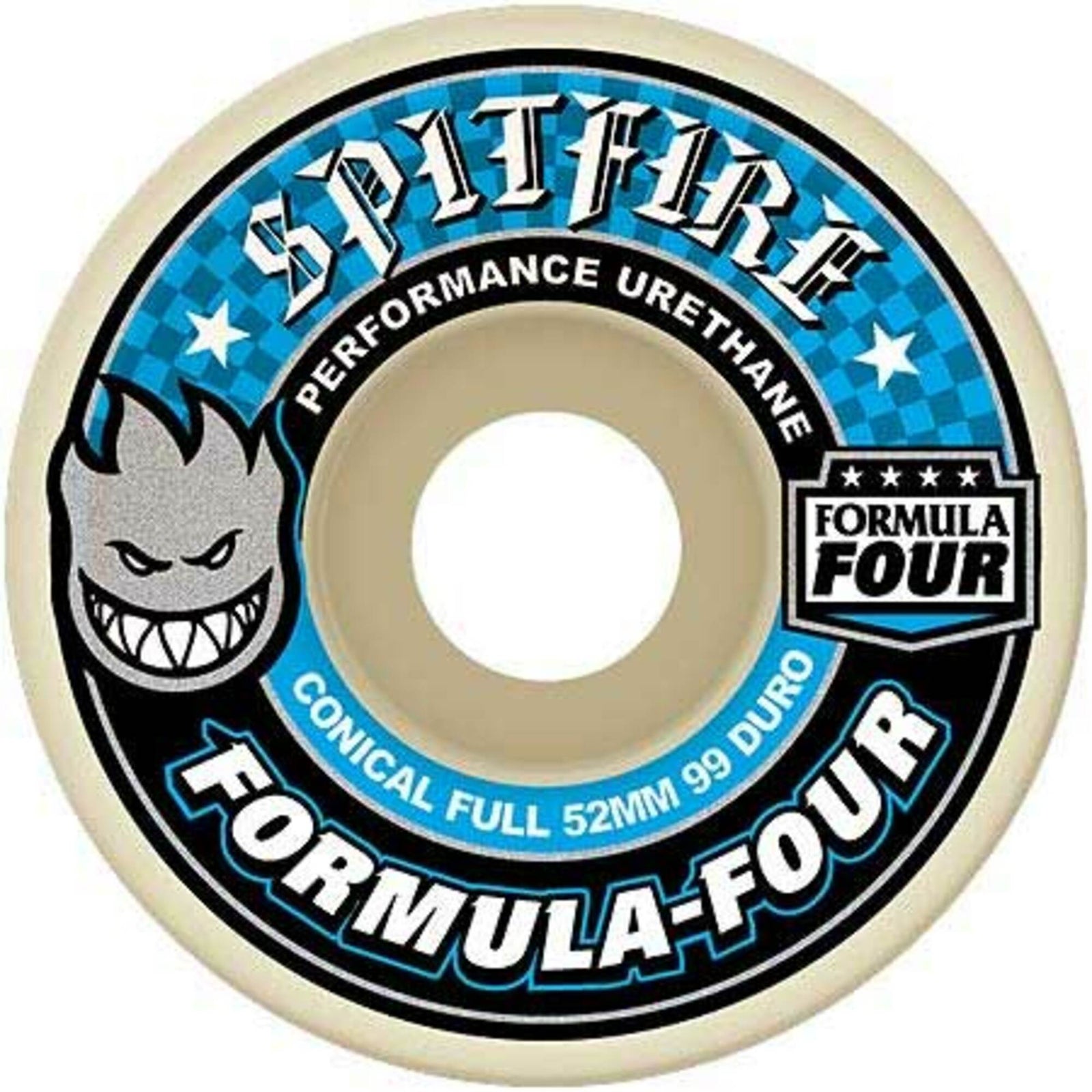 Spitfire F4 99a Conical 56mm Skateboard Wheels - Natural/Blue