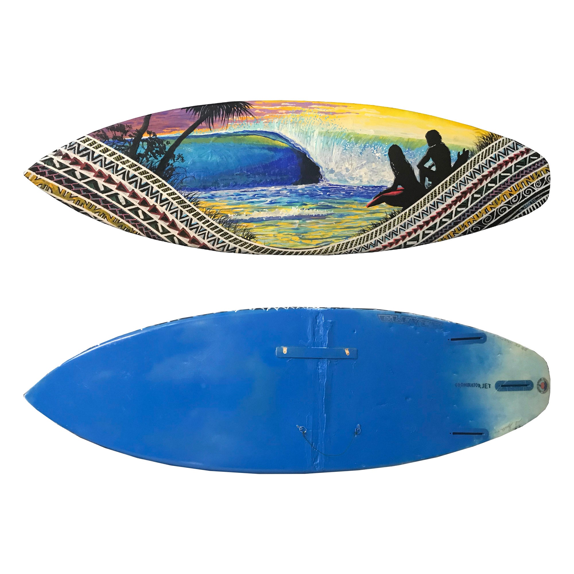 Stewart Maxcy Tribal Barrel Original Art Collector Surfboard