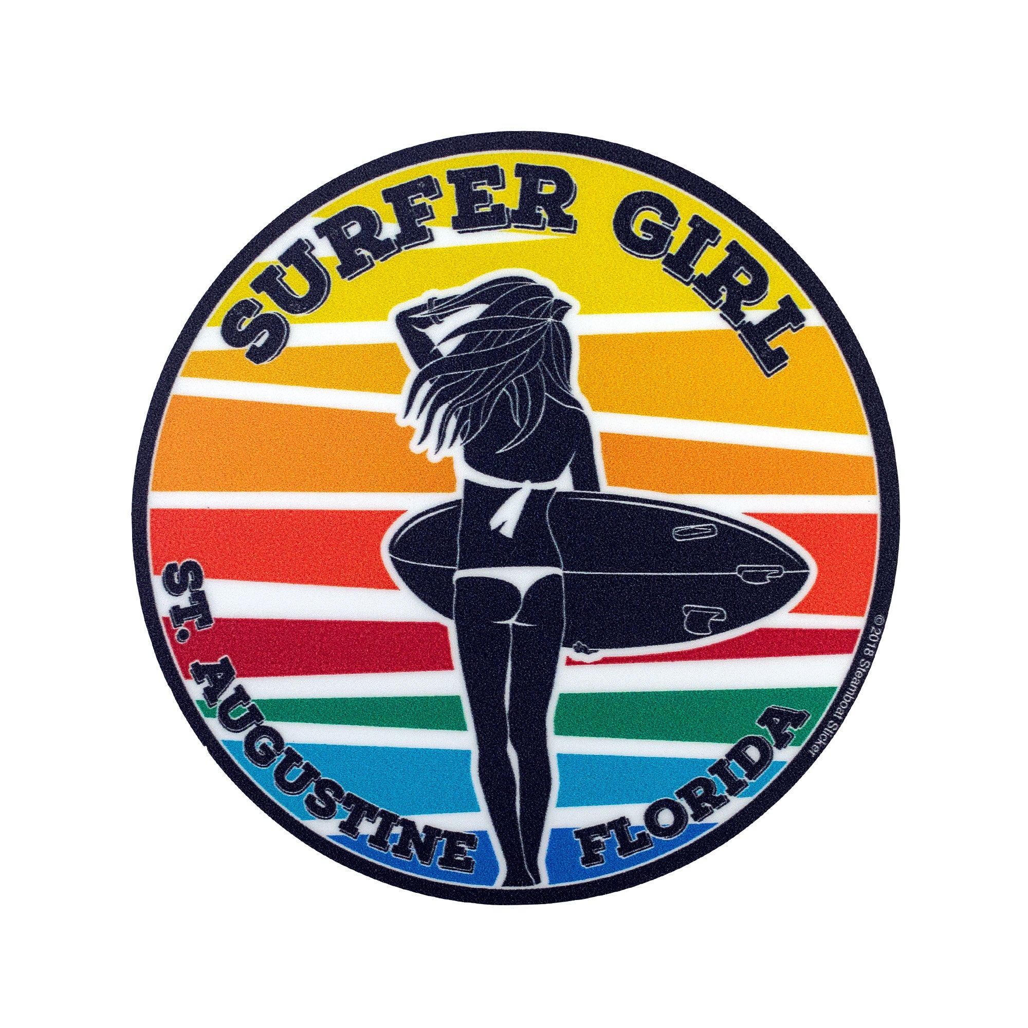 Surf Station Surfer Girl Sticker