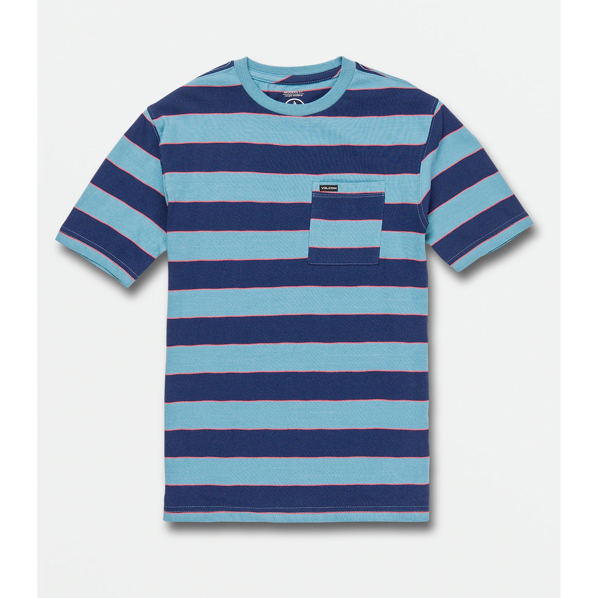 Volcom Maxer Stripe Youth Boy's Crew S/S T-Shirt