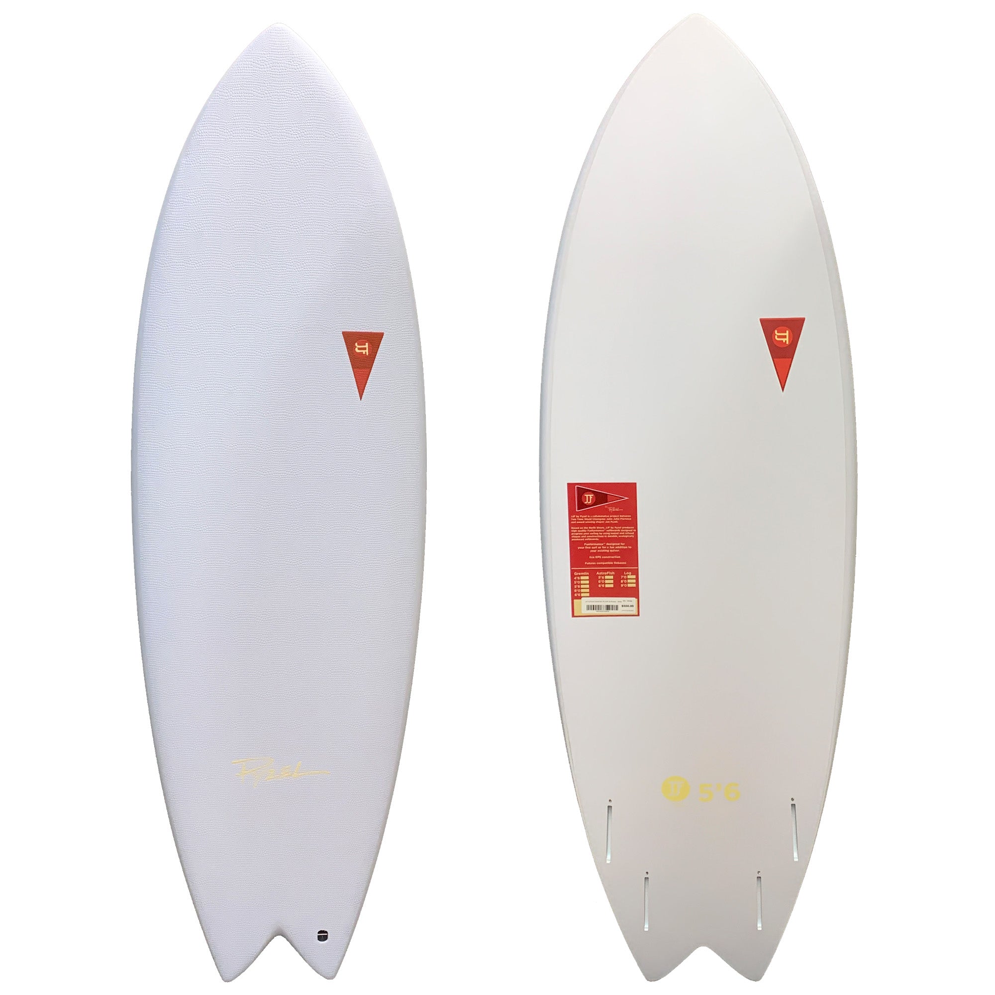 JJF by Pyzel AstroFish 5'6 Soft Surfboard - White