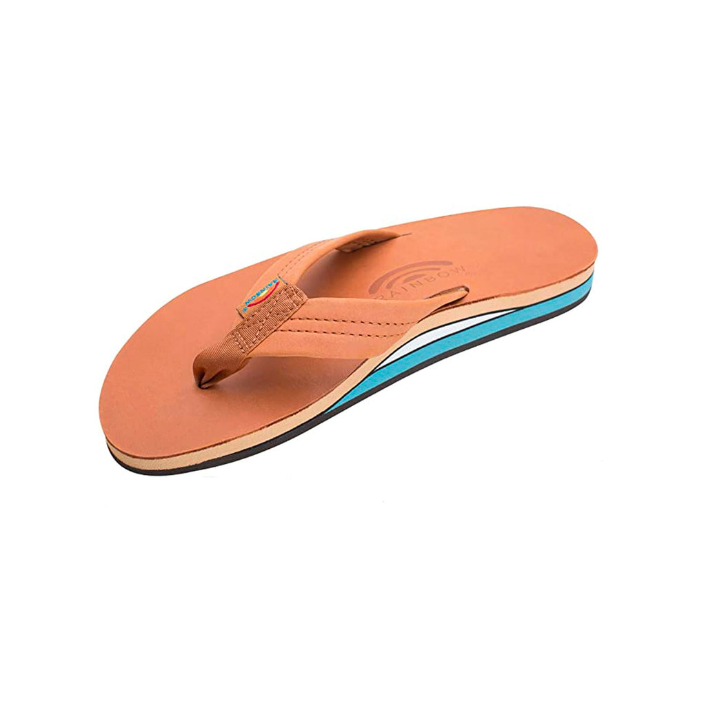 靴 RAINBOW SANDALS Premier Tan Blue TBLU Rainbow Double Layer Premier Leather Men's Sandals - Tan Blue