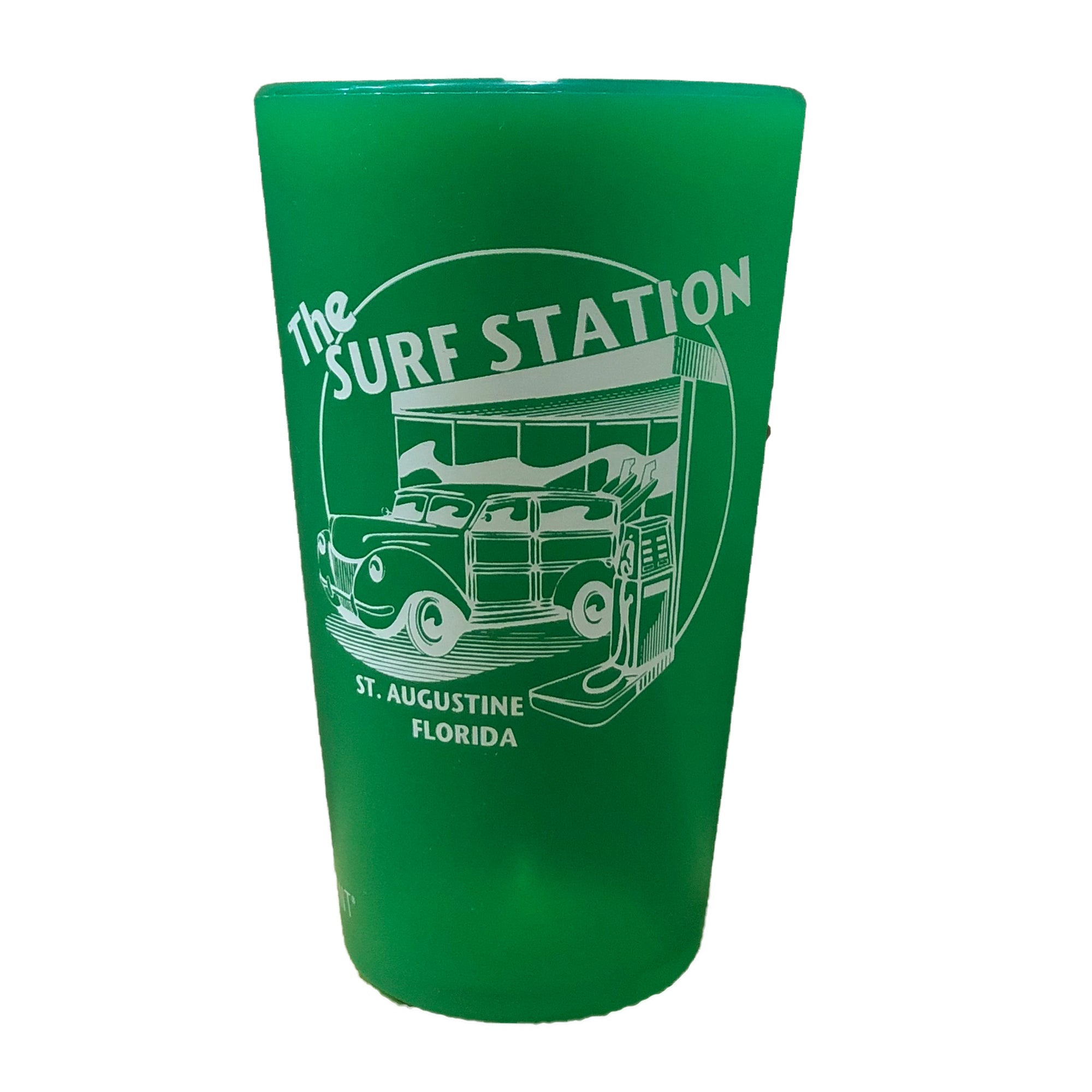 Surf Station Silipint Pint Cup - 16oz/Emerald Green/Woody