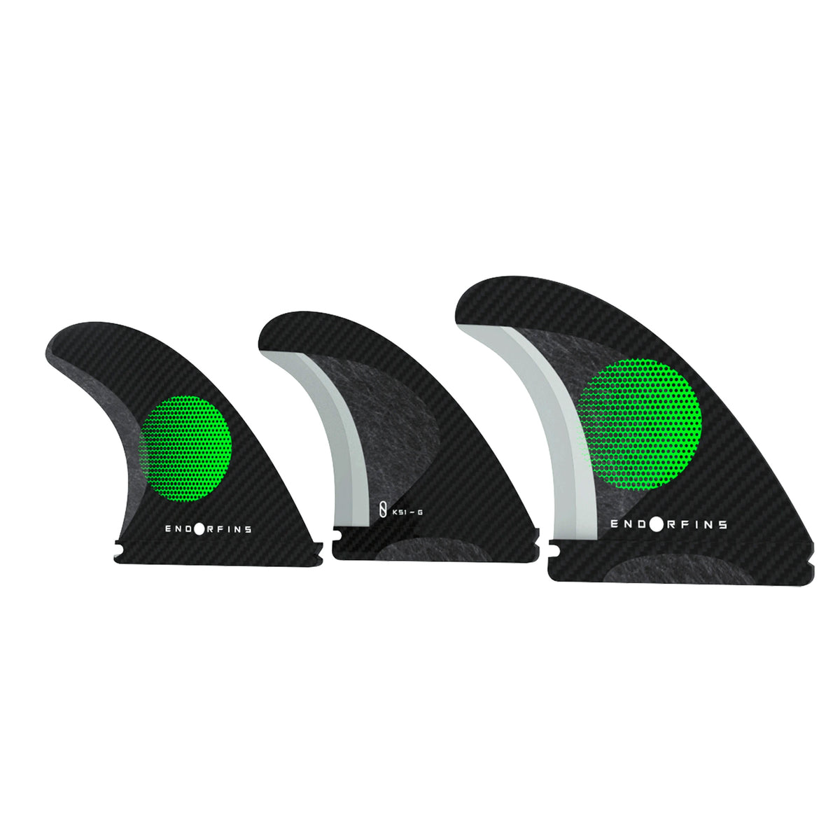 Endorfins Slater KS1 Futures Tri Surfboard Fins - Small/Green