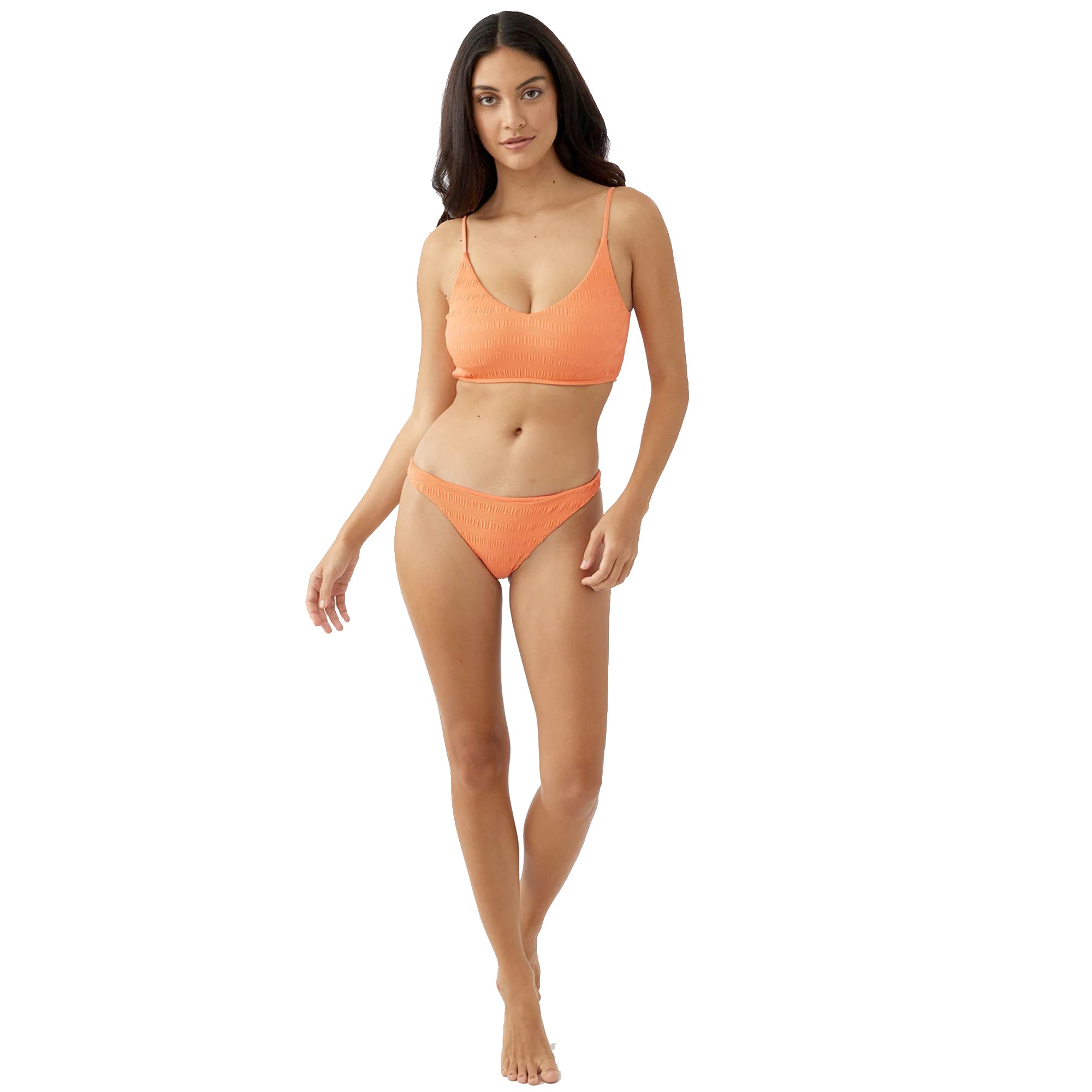 O'Neill Saltwater Solids Textured Flamenco Women's Cheeky Bikini Bottoms