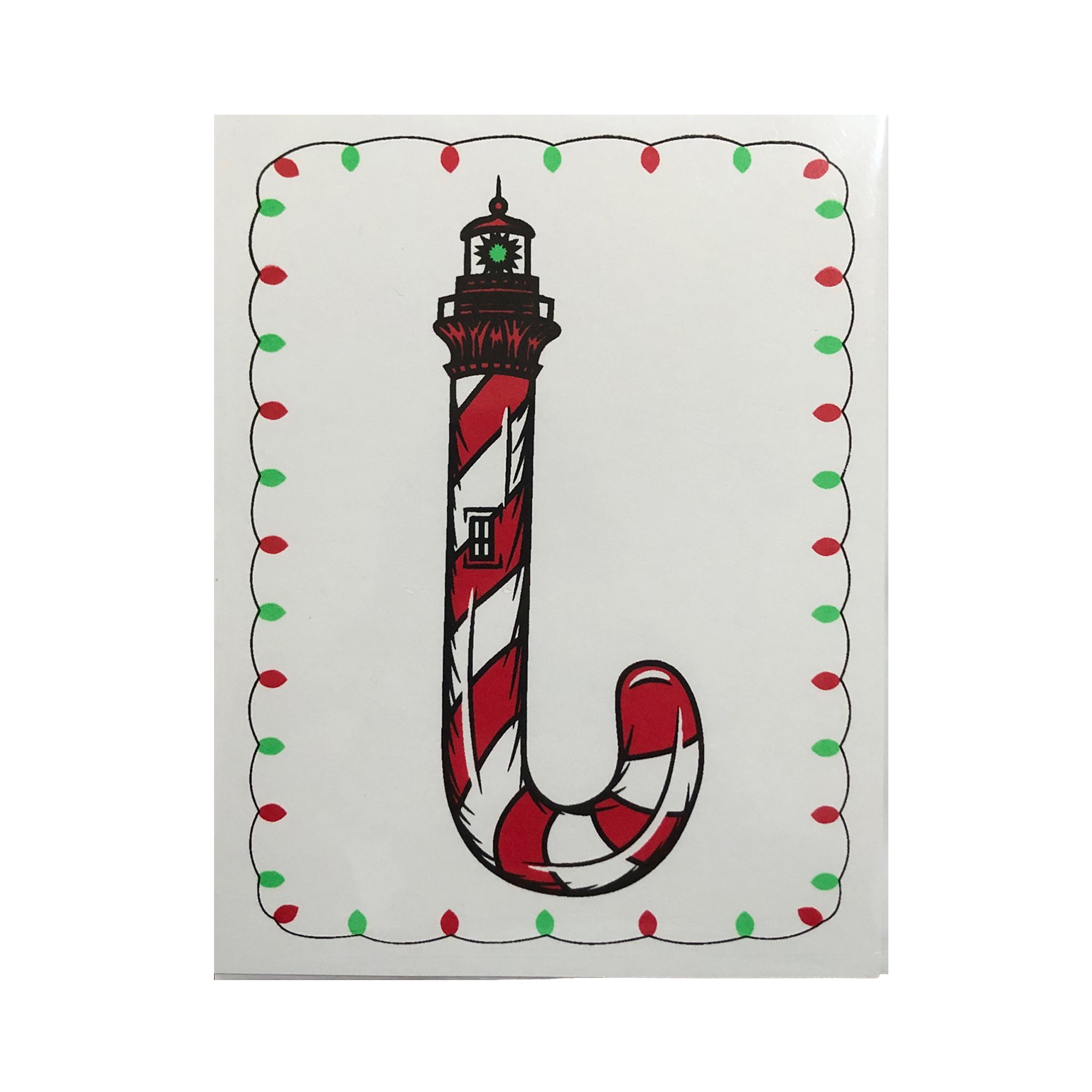 Light House Candy Cane Holiday Card