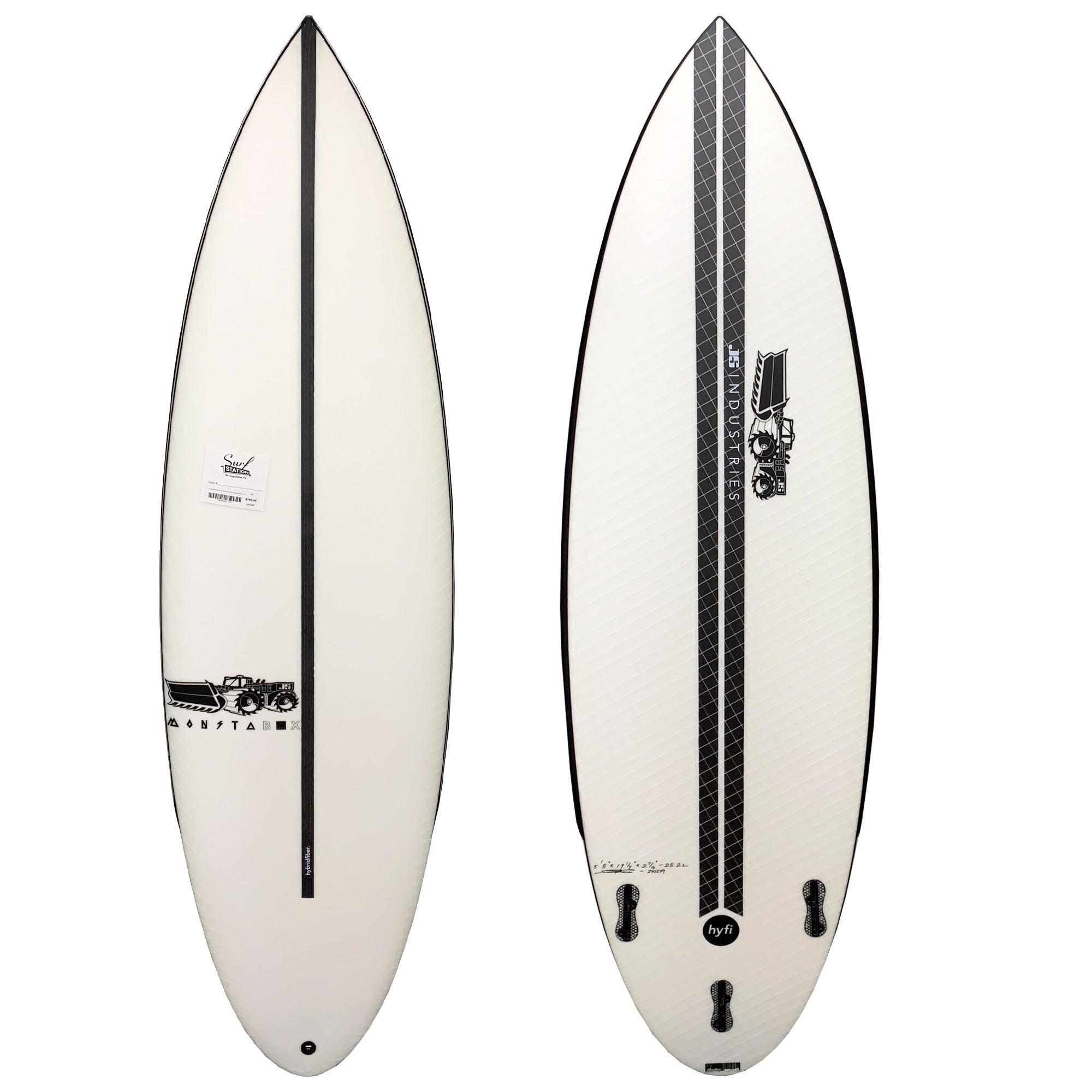 JS Industries Monsta Box 2020 Round Tail Easy Rider HYFI Surfboard - FCS II