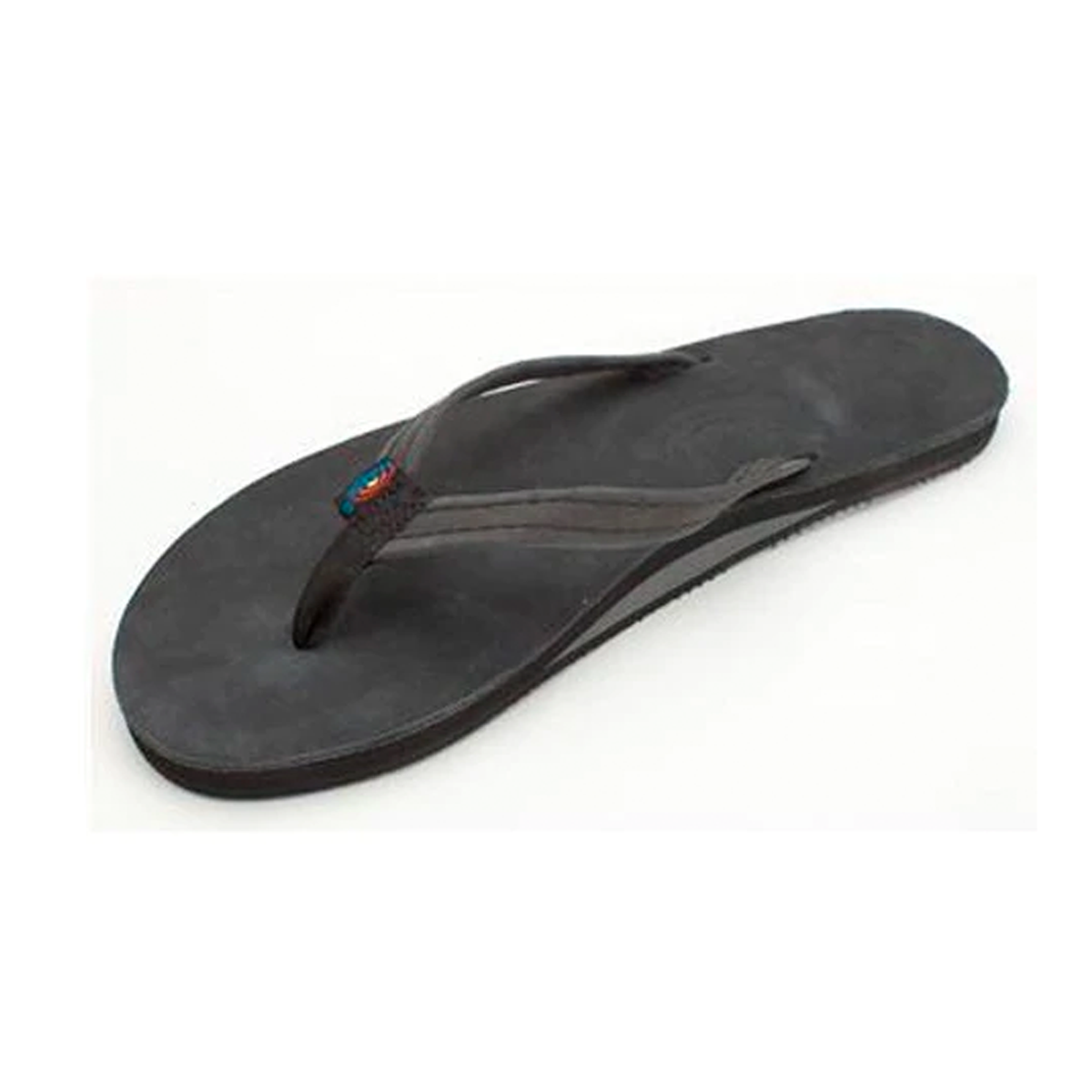 Rainbow Single Skinny Premier Leather Women's Sandals - Black