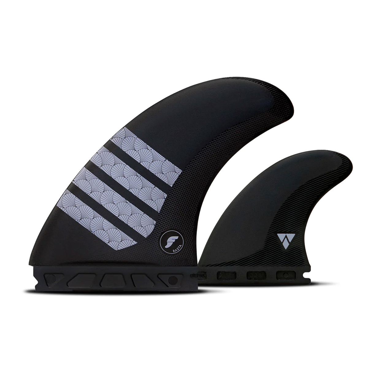 Futures Rasta Alpha Twin + 1 Fin Set - Carbon/Purple