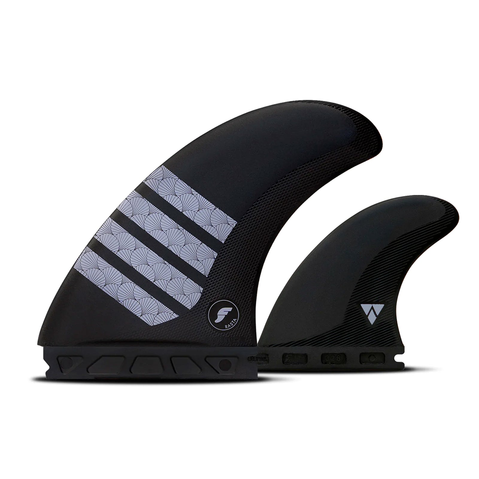 Futures Rasta Alpha Twin + 1 Fin Set - Carbon/Purple