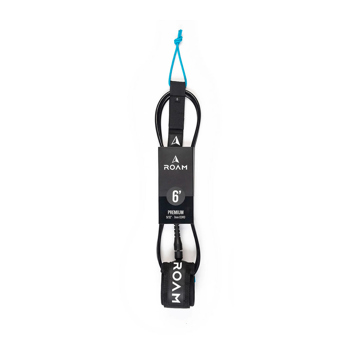 Roam Premium Surfboard Leash - 6'/Black