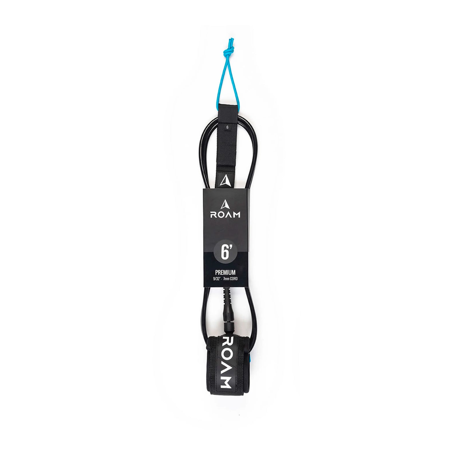 Roam Premium Surfboard Leash - 6'/Black