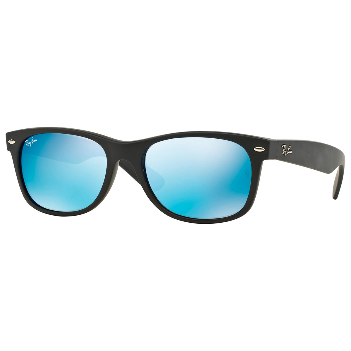 Ray-Ban New Wayfarer Classic Women's Sunglasses - Rubber Black/Grey Mirror Blue