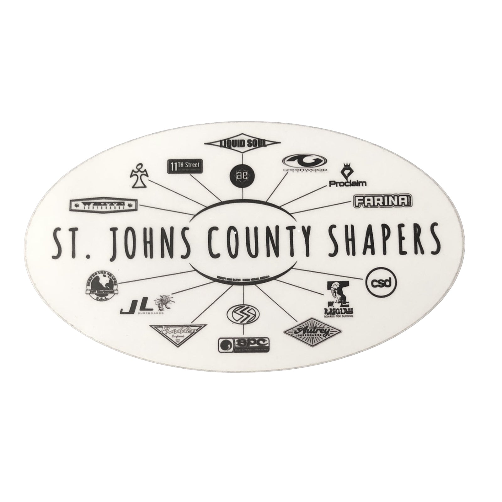 St. Johns County Shapers Sticker