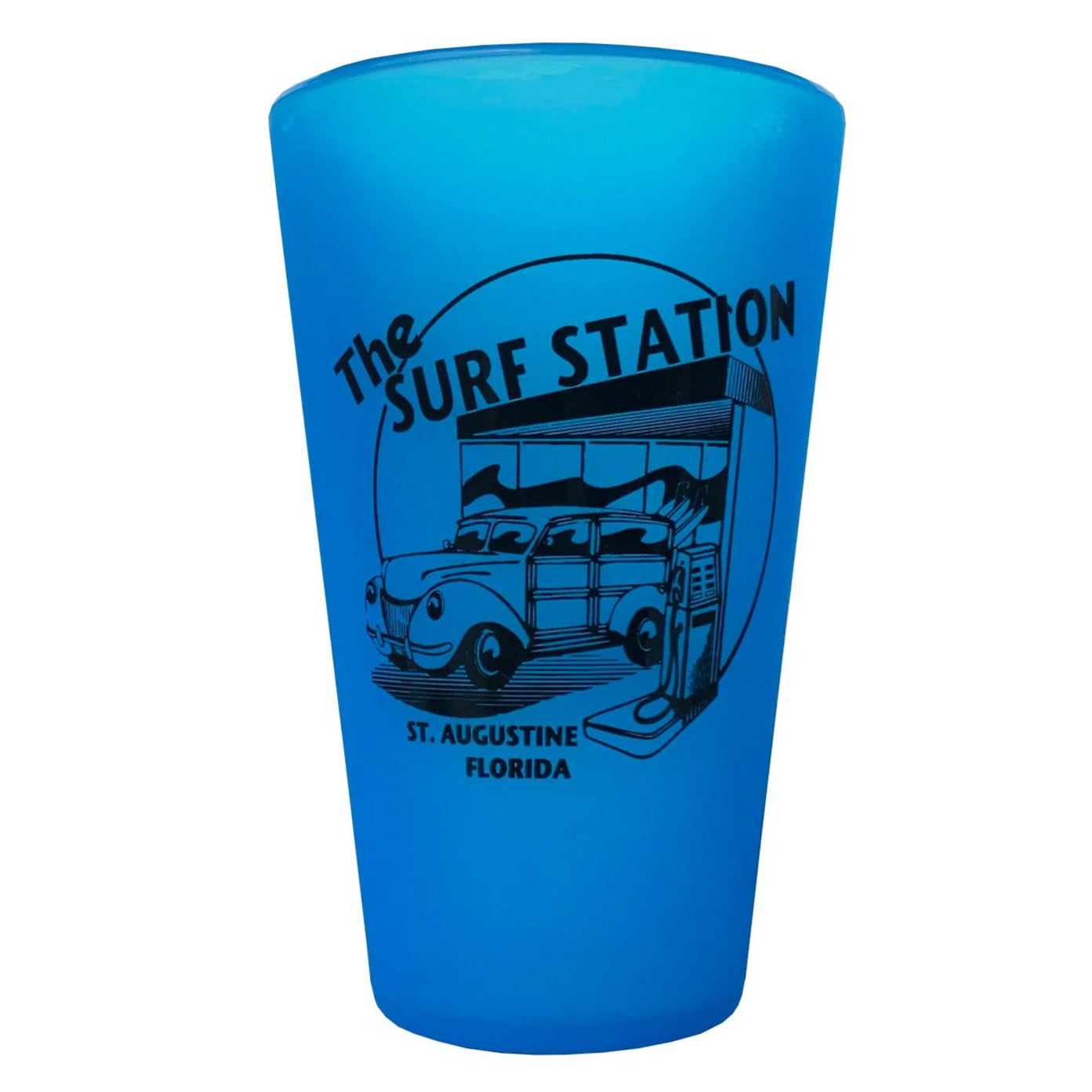 Surf Station Silipint Pint Cup - 16oz/Blue/Woody