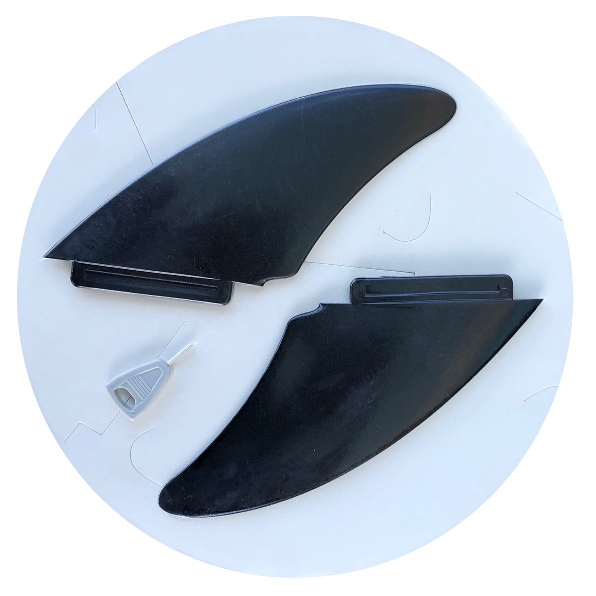 Storm Blade Split Keel Slot Box Twin Surfboard Fins - 4.5"/Black