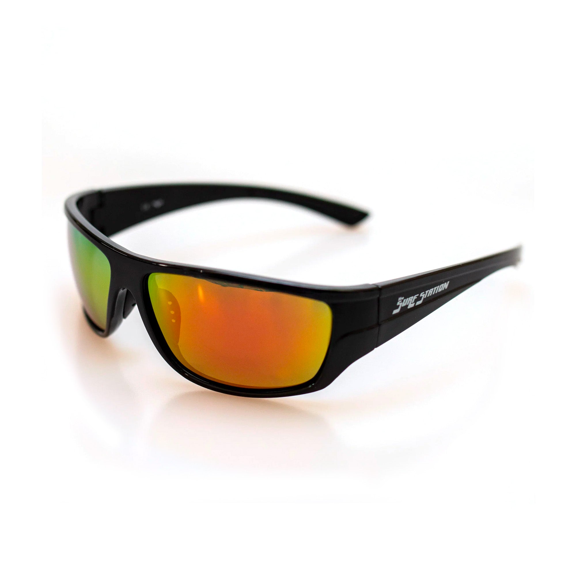 Surf Station Active Men's Sunglasses - Black/Orange Polarized