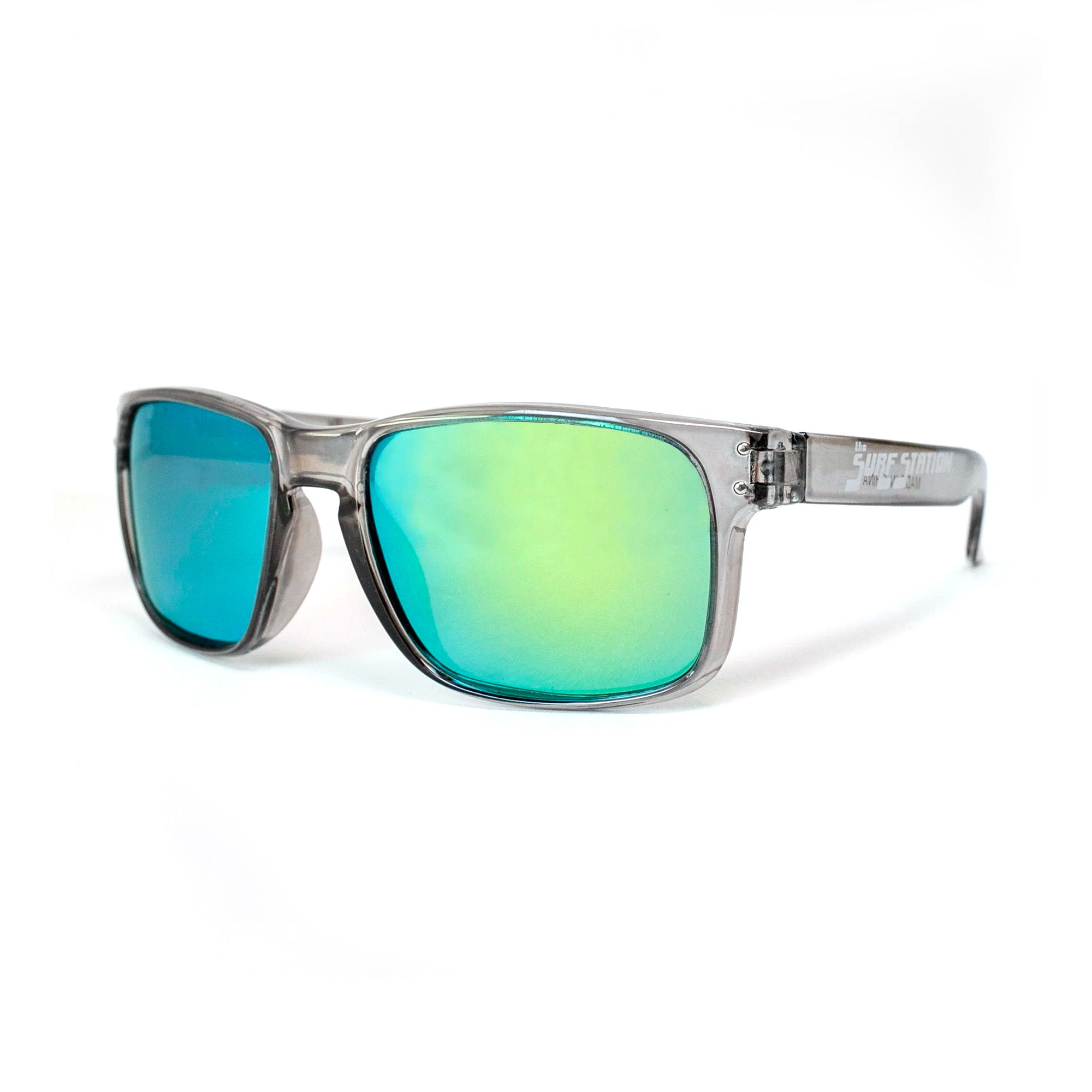 Surf Station West Coast Men's Sunglasses - Clear/Teal Polarized