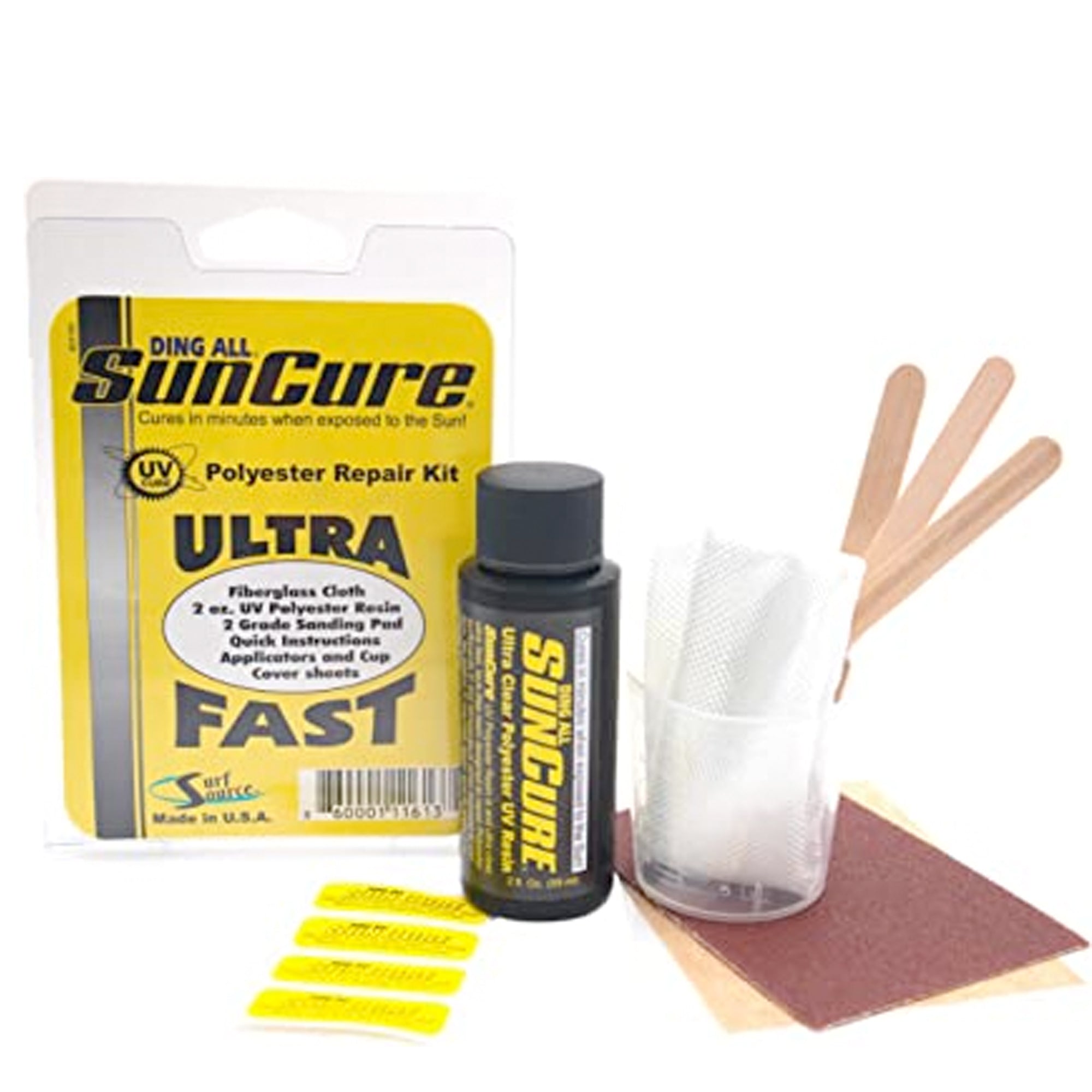 Ding All Sun Cure Ultra Fast Polyester Repair Kit