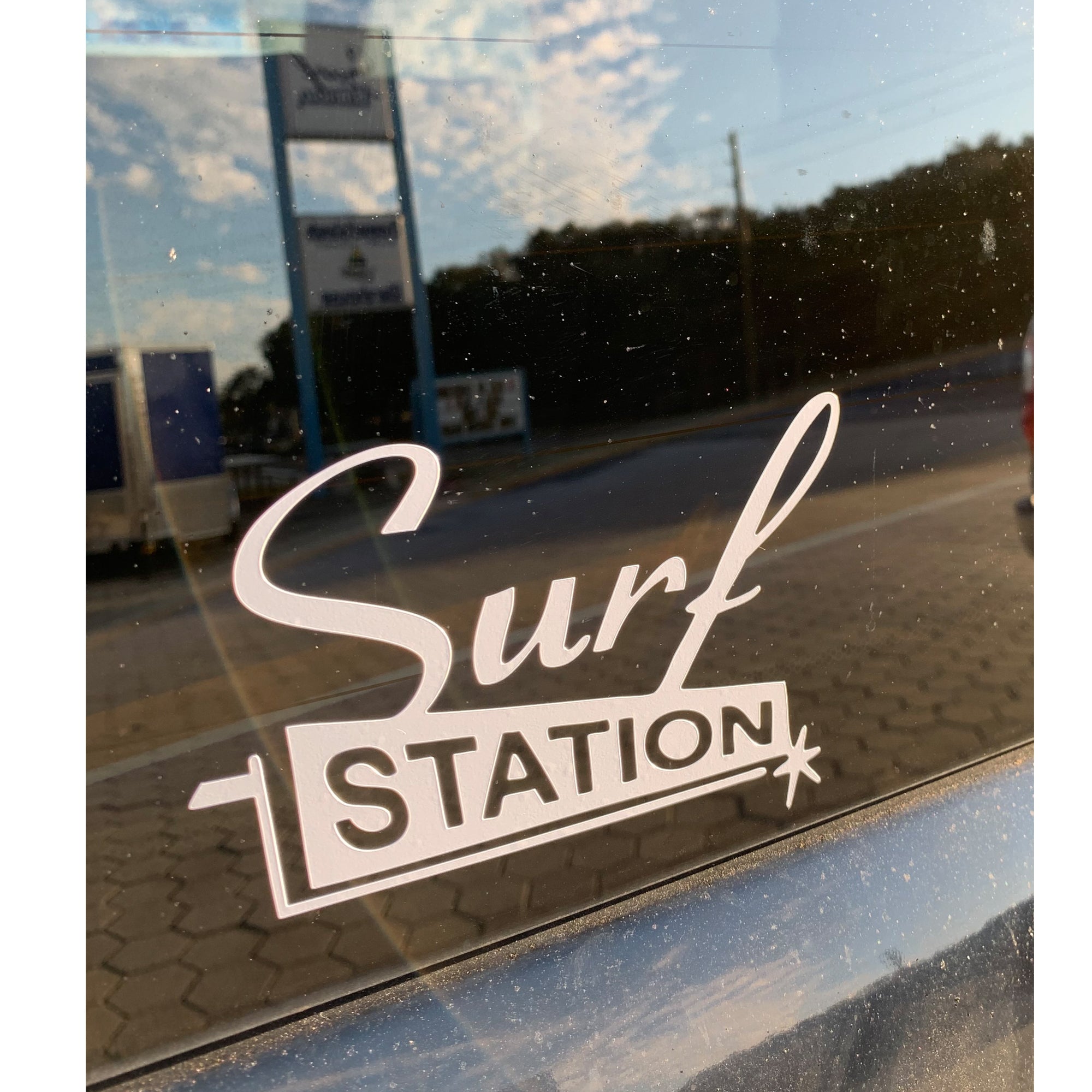 Surf Station White Dye Cut Sticker
